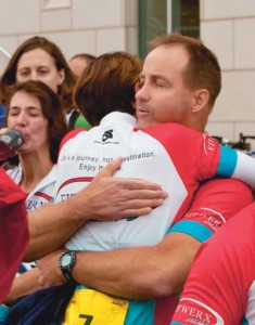 I Ride with MS is a great opportunity to spread awareness about MS, says Marleigh Brown, shown here hugging her husband, Tim.