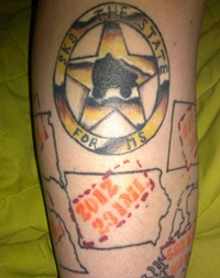Libbey Claey's tattoos of each state she has skated