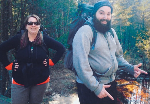 Rachel Bunting, left, and Andy DeLong, right, hiked roughly 31 miles of the Batona Trail in 2015 and plan to tackle it again this fall. Photo Courtesy of Rachel Bunting 